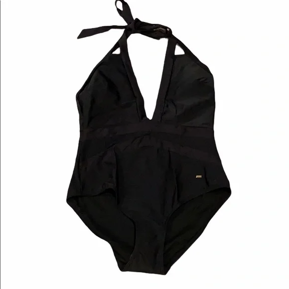 Ted Baker London Black Ralinda Low Cut Halter Swim Bathing Suit Womens 5 12 NWT - Picture 3 of 11